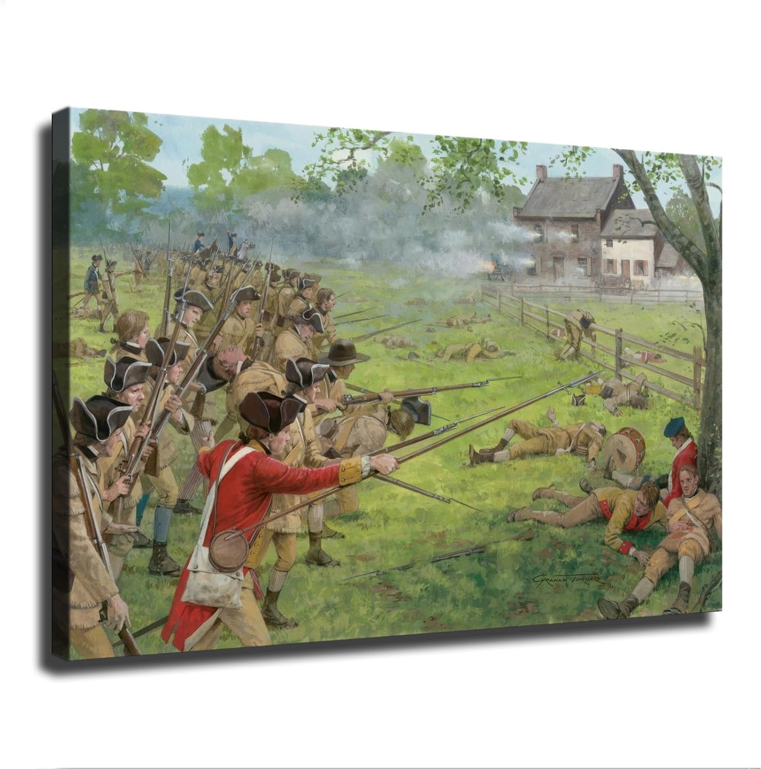 Battle of Lexington American Revolutionary War Poster Canvas Wall Art Print 16x24inch Unframed