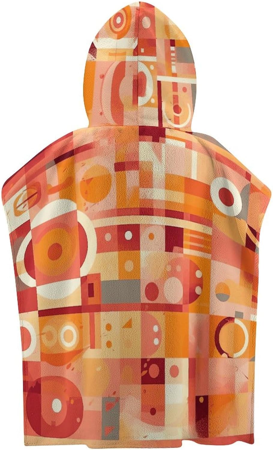 Kids Hooded Beach Towel with Yellow and Cream Print