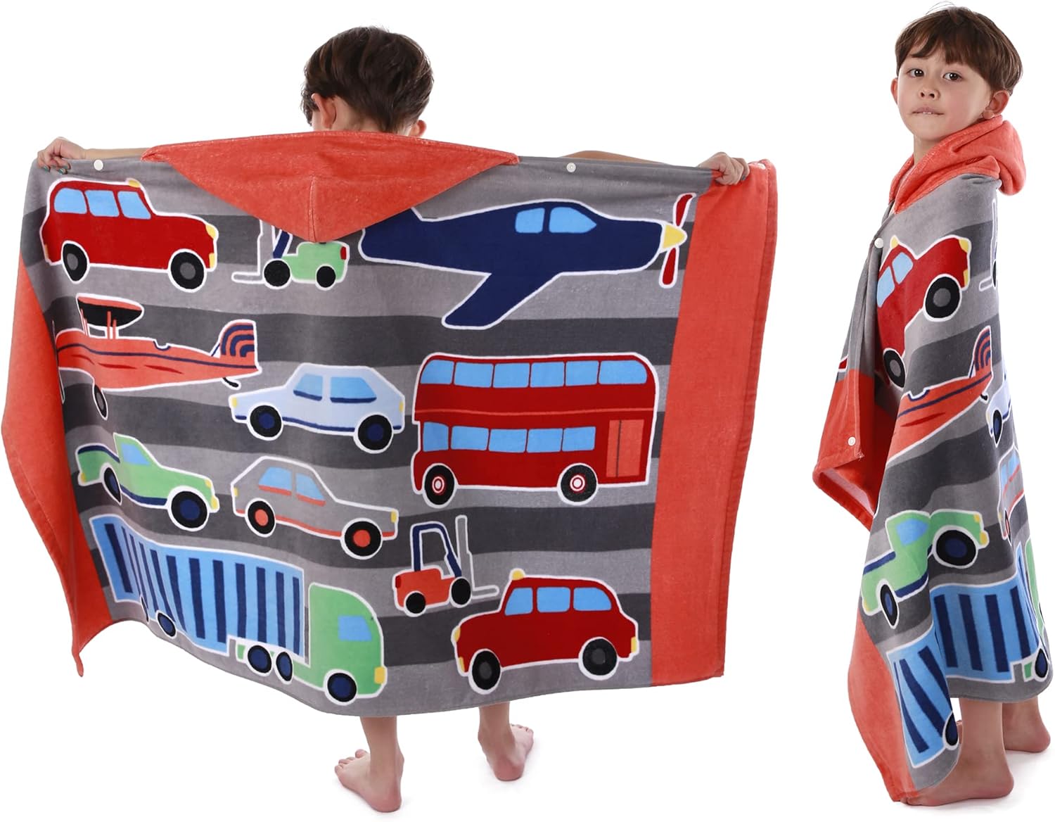 Kids Hooded Beach Towel Real Cotton Wrap for Toddlers
