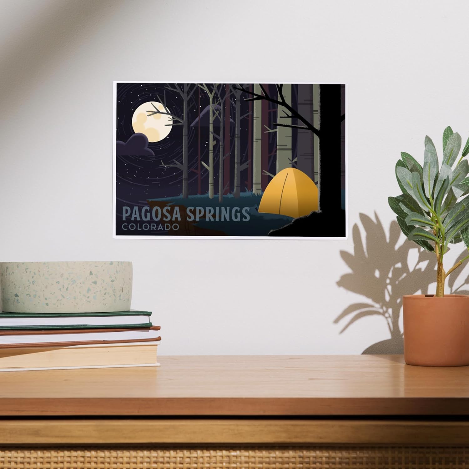 Lantern Press 8x12 Art Print Pagosa Springs Camping by Cliffside Pop Sky