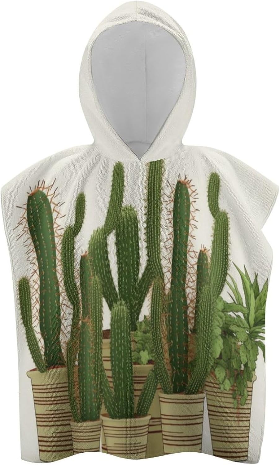 YTDRZ Kids Hooded Beach Towel with Cactus Print