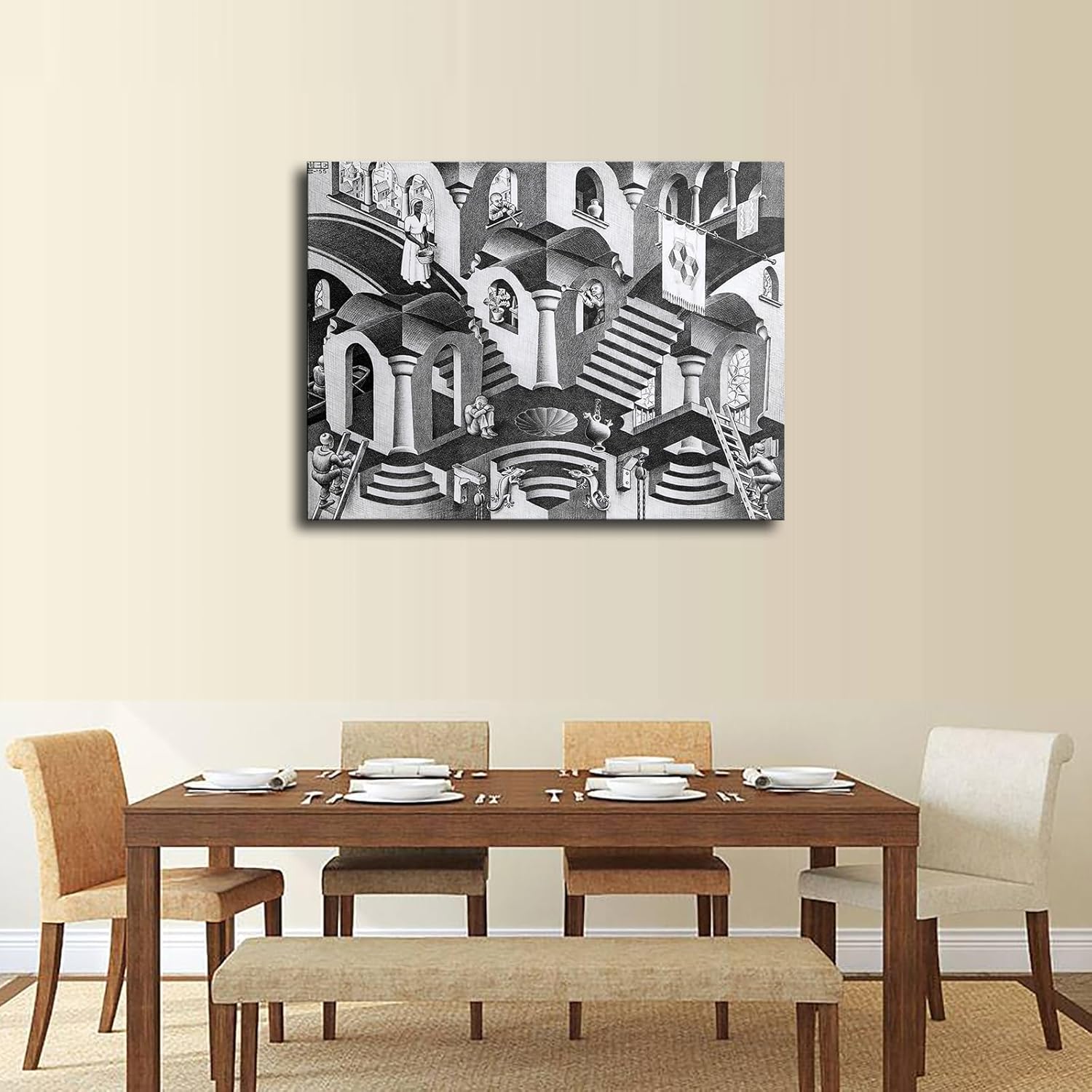 MC Escher Convex Concave HD Wall Art Poster