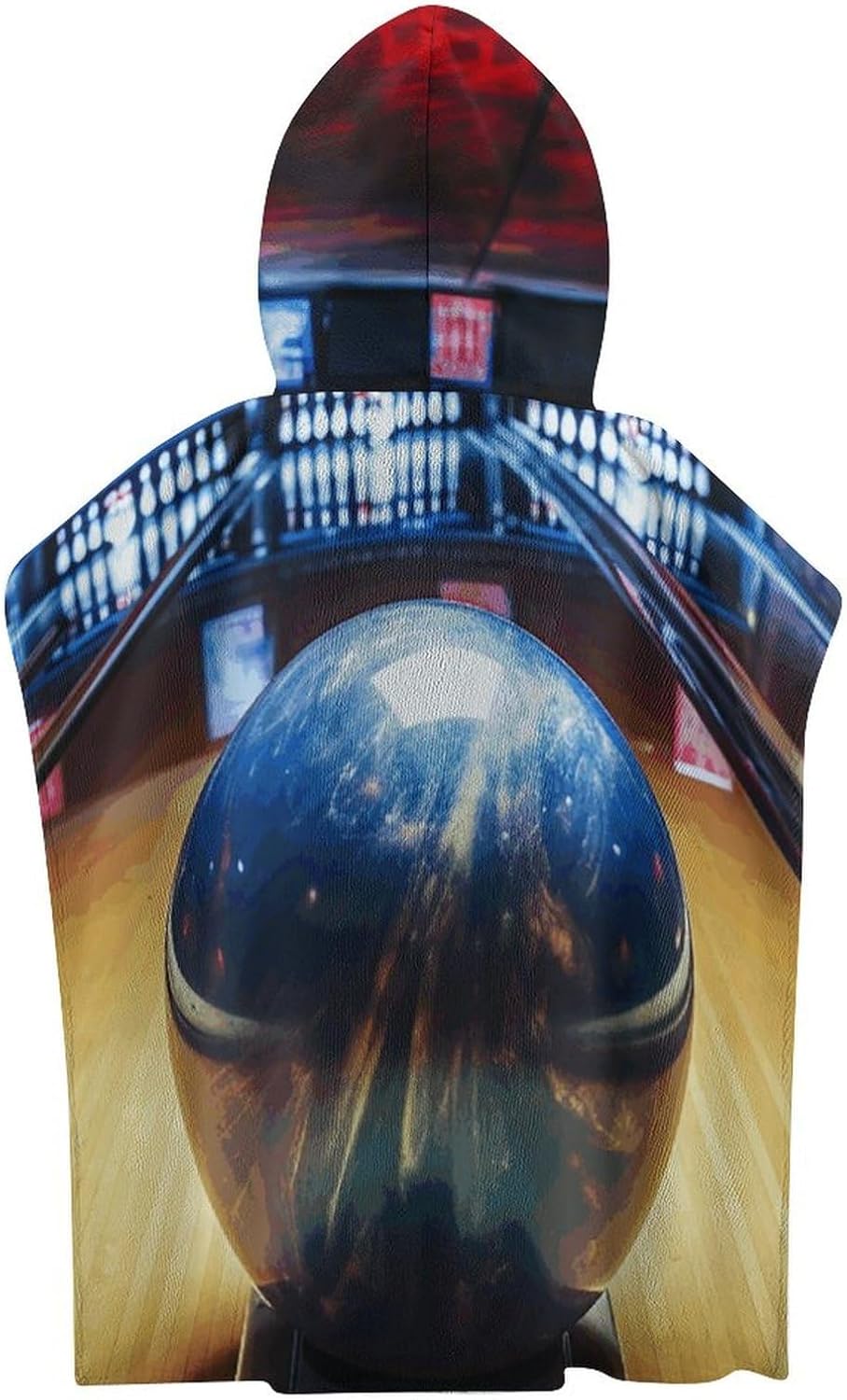 Kids Hooded Bath Towel with Bowling Print