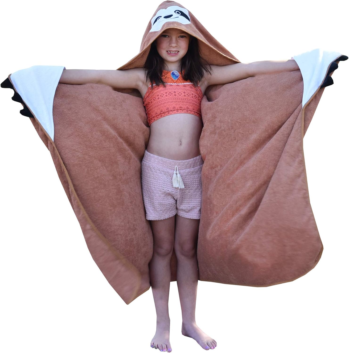 BellaDean Hooded Bath Towel for Big Kids Teens Brown