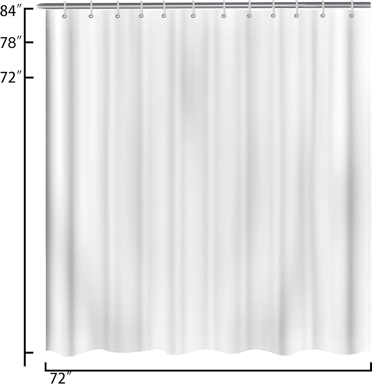 Erosebridal Heart Shaped Shower Curtain Set 72x72