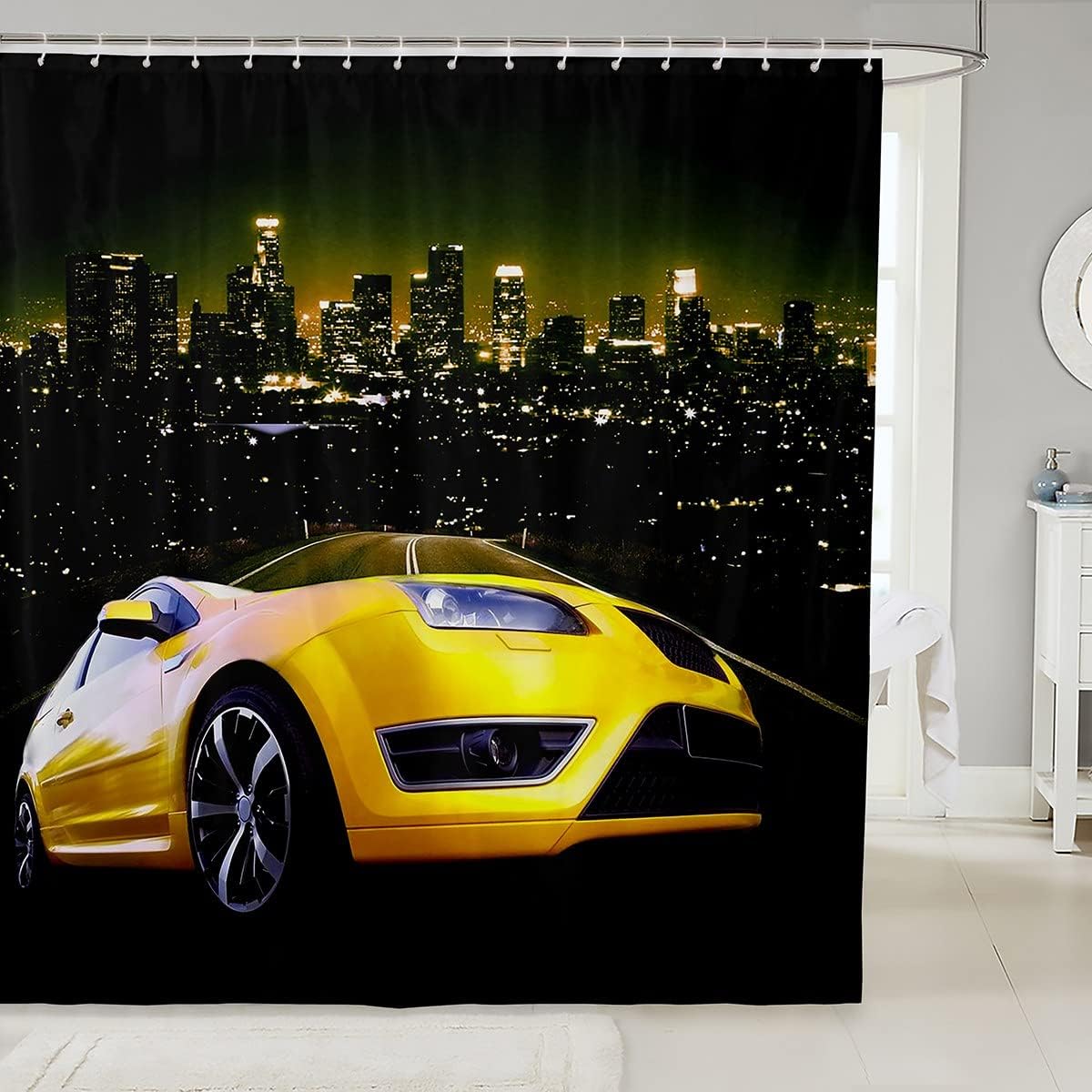 Erosebridal Racing Car Bath Curtain 72x84