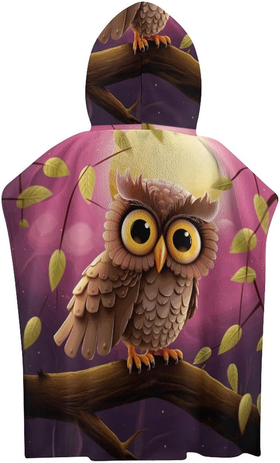 Kids Owl Print Hooded Bath Towel for Boys Girls
