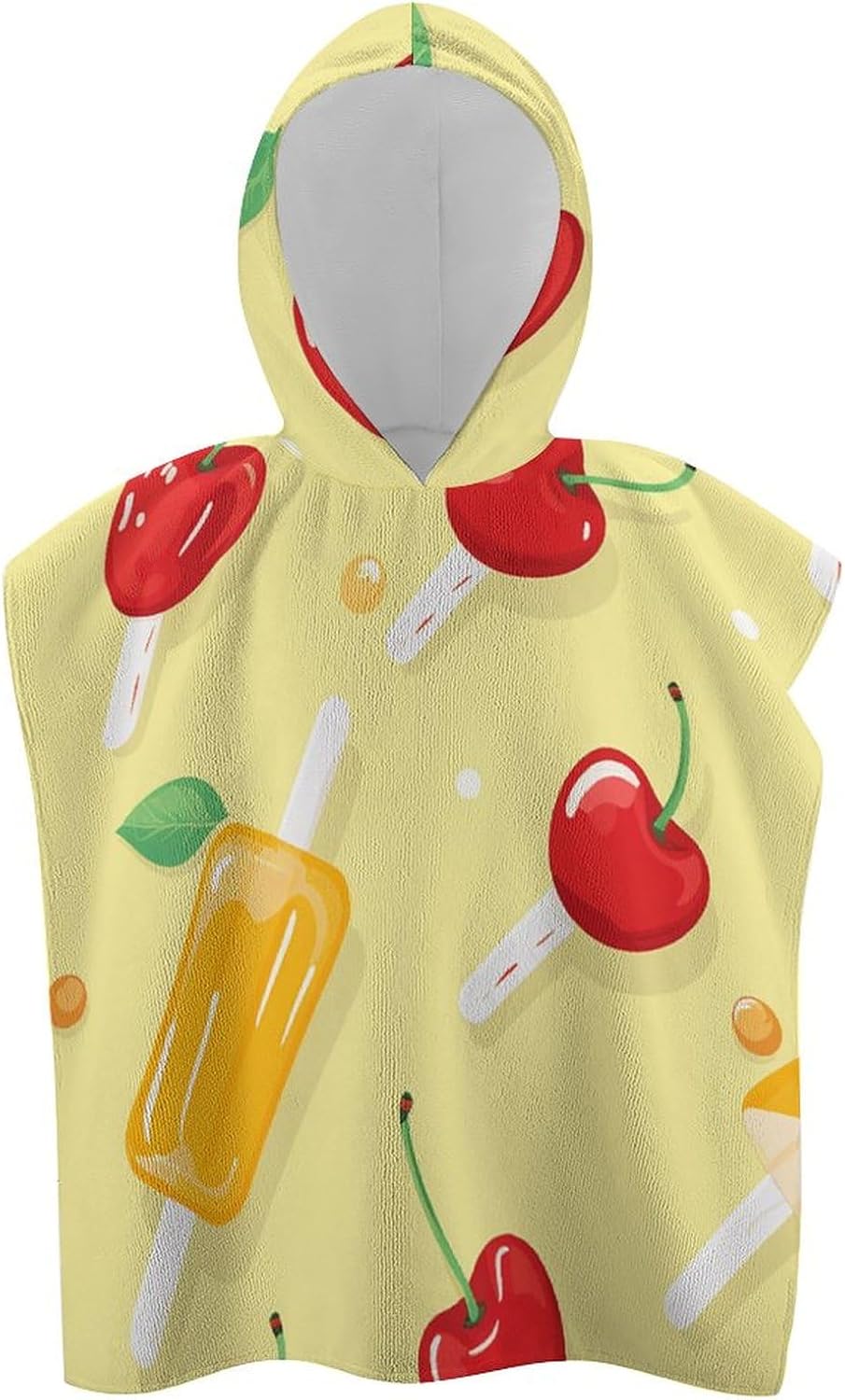 Kids Bath Towel with Hood Summer Fruit Pattern