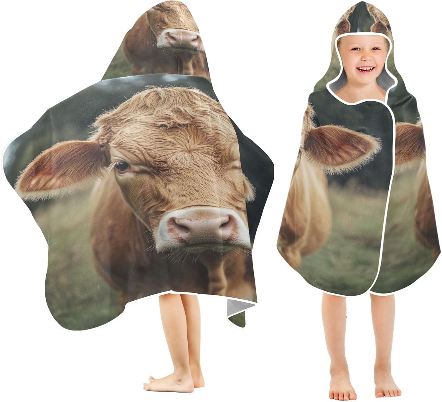 Kigai Cute Cow Hooded Bath Towel for Kids