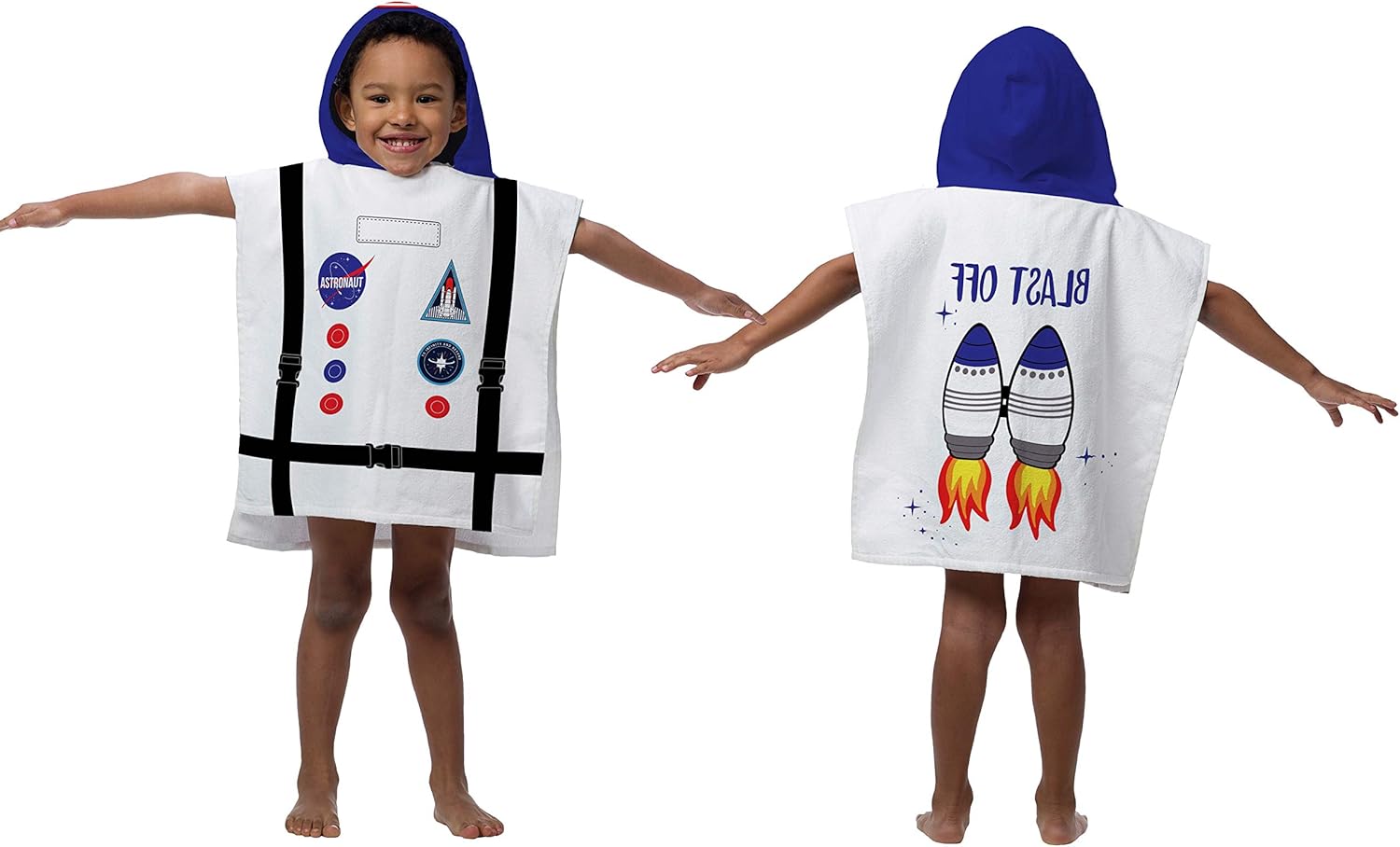 Jay Franco Trend Collector Astronaut Hooded Poncho Towel - 22x22 Inch Cotton