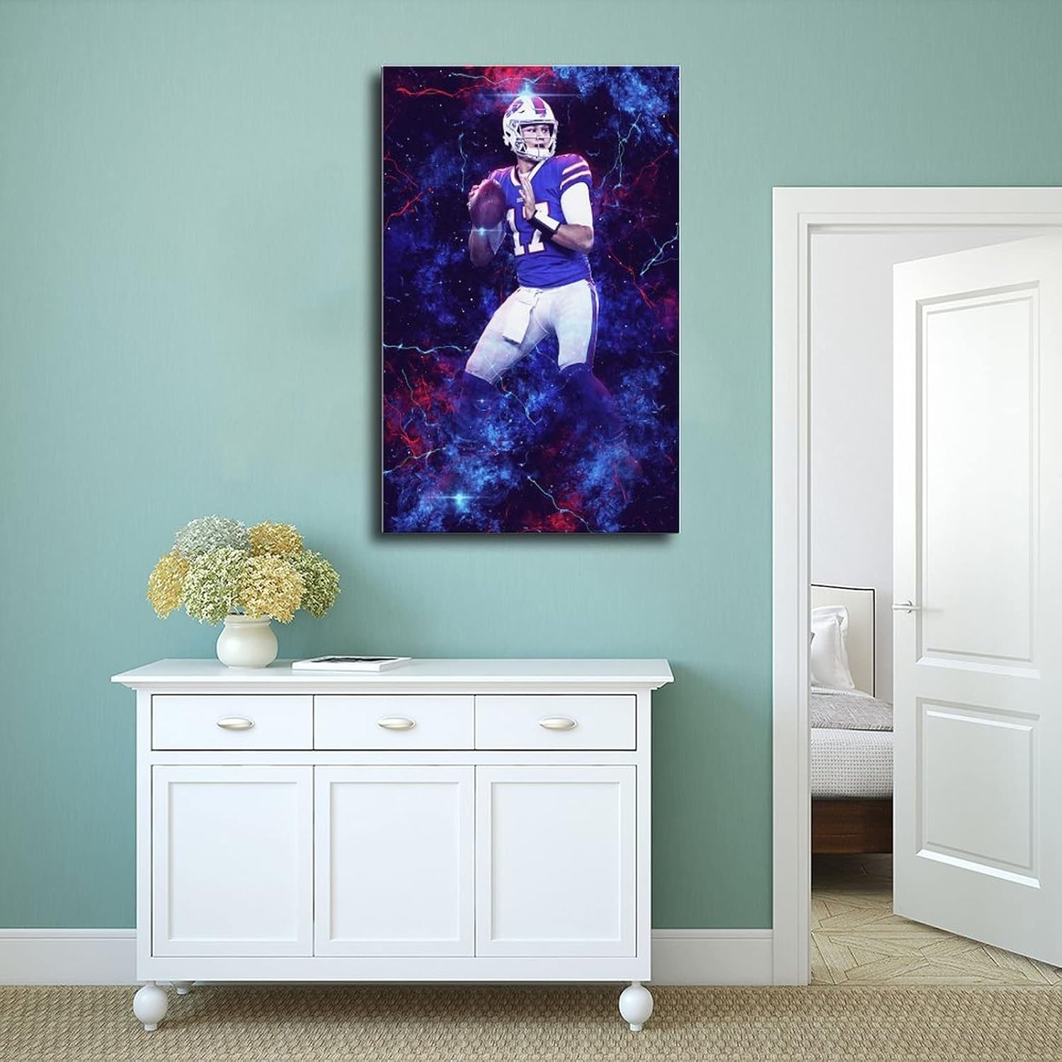 SHISHEN Josh Allen Football Art Poster 12x18 Inch