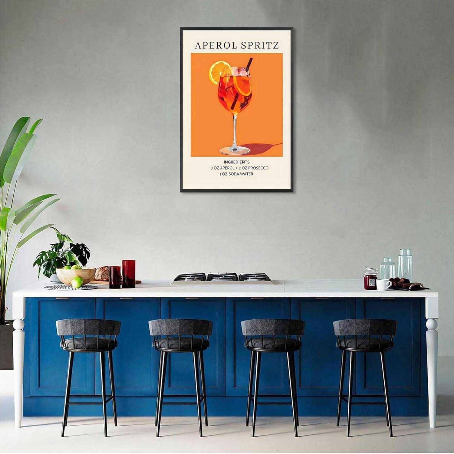 Vintage Cocktail Poster Framed 12x16in Wall Art