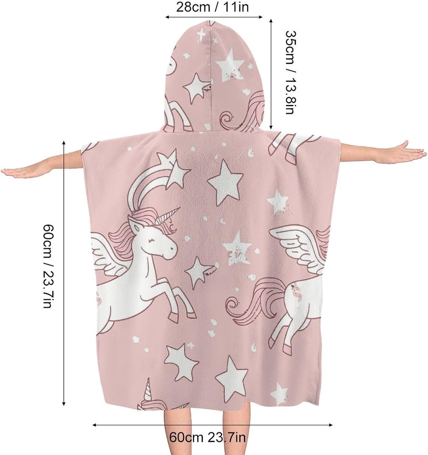 Magic Horse Pattern Kids Hooded Bath Towel