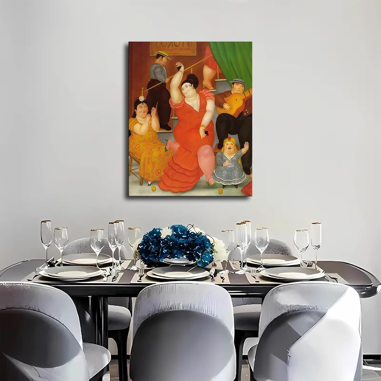 Flamenco Dance Poster by Fernando Botero 24x32 Inch Unframed Canvas Art