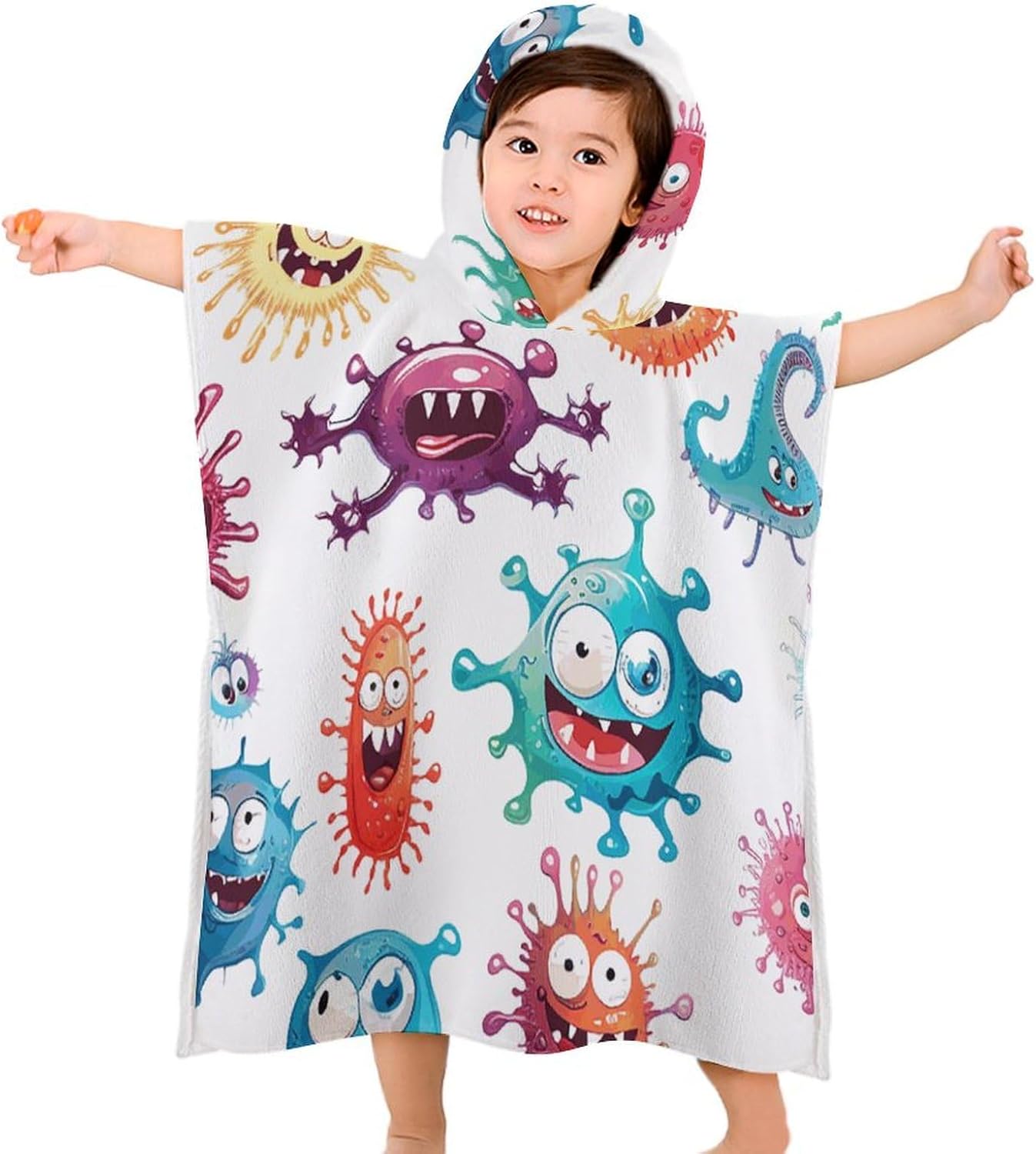 Kids Hooded Bath Towel with Cartoon Design