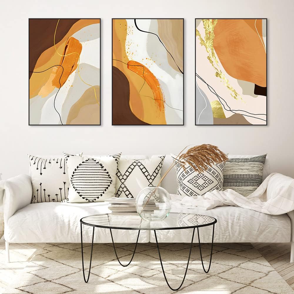 Mplong 3 Piece Framed Canvas Wall Art Abstract