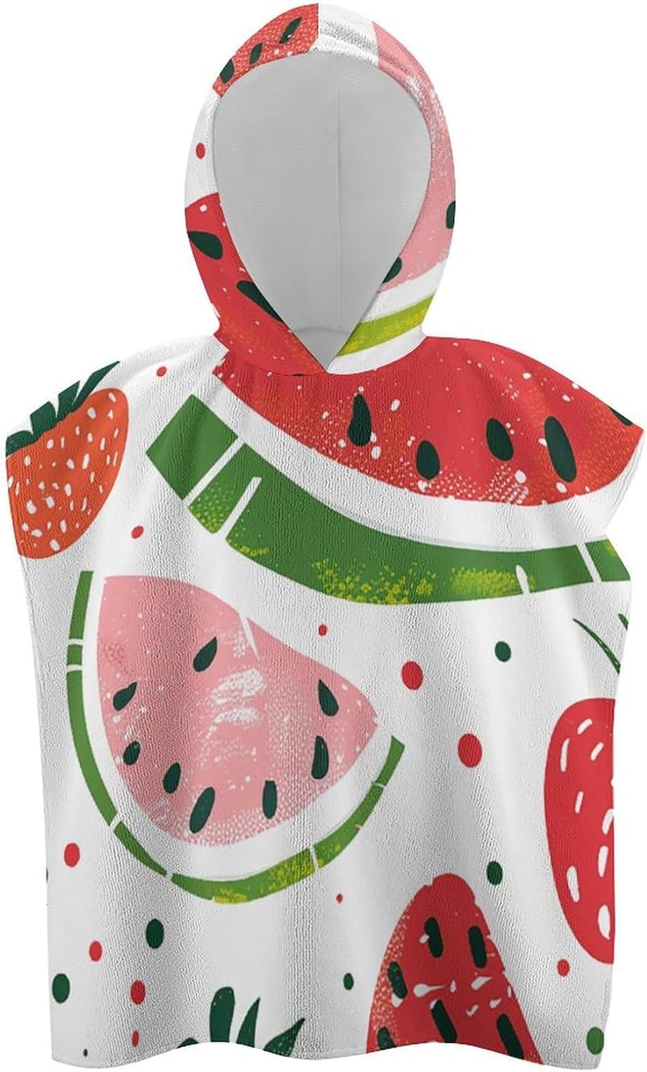 Bright Coral Red Kids Hooded Bath Towel