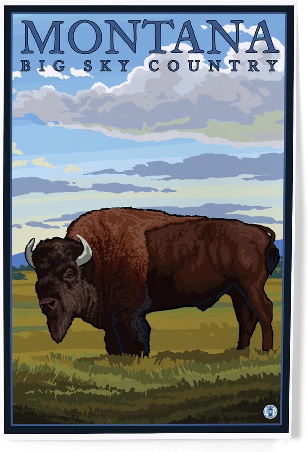 Lantern Press 8x12 Art Print Montana Big Sky Country Bison