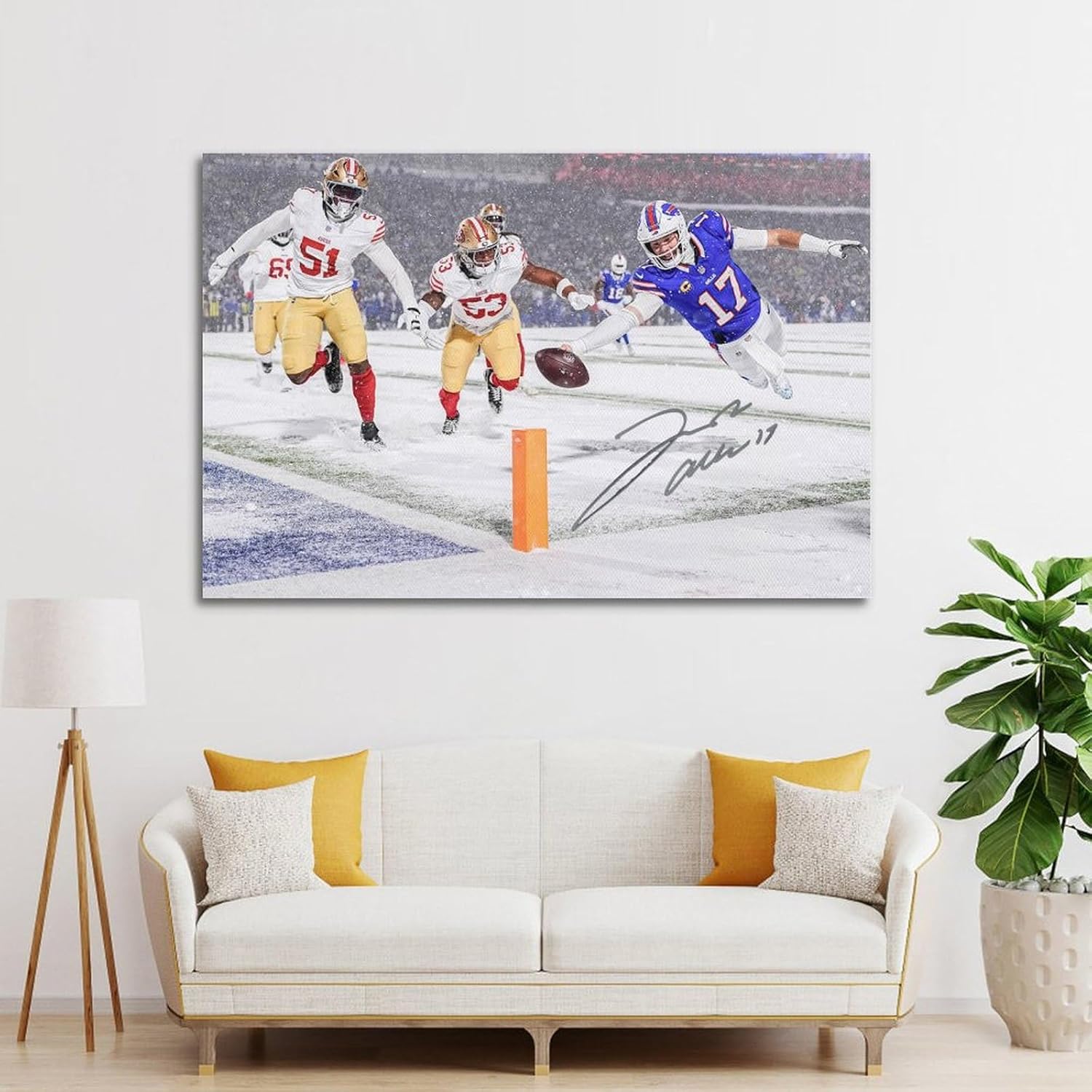 ZHANGYIDUAN Josh Allen Touchdown Canvas Poster Wall Art Decor Print