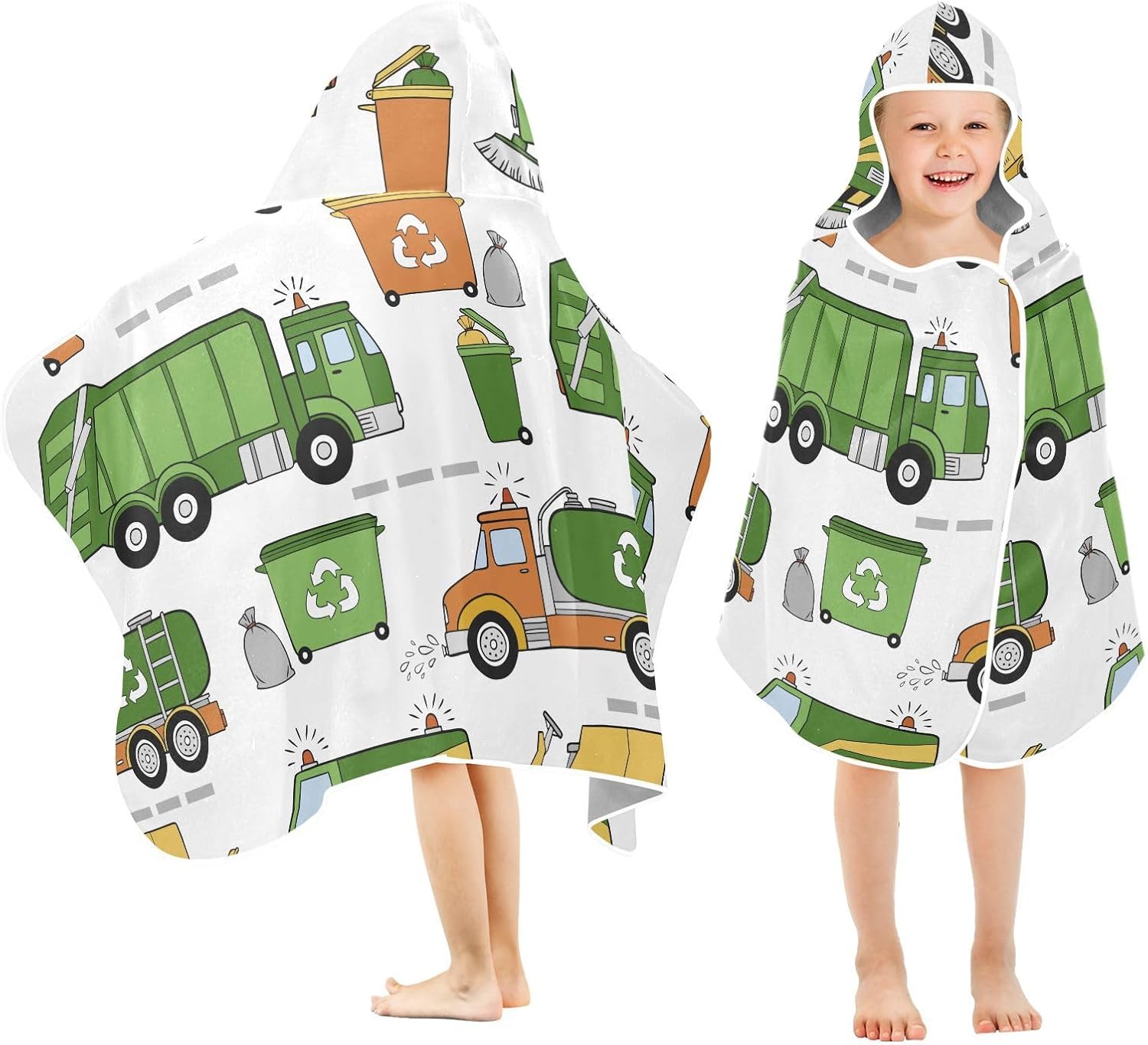 Kids Beach Towel with Hood Fun Animal Design