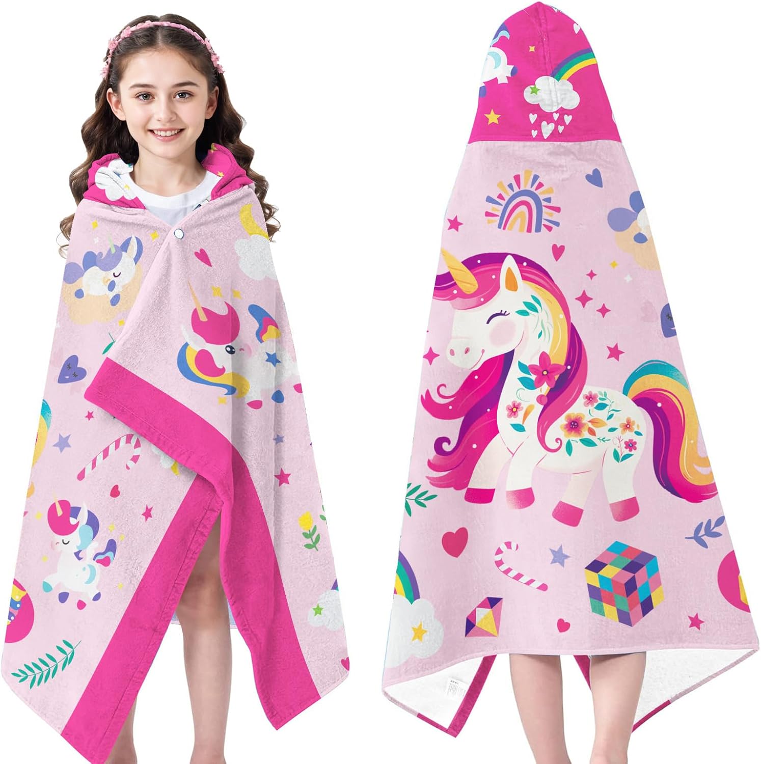 Kids Bath Towels with Hood for Girls and Boys