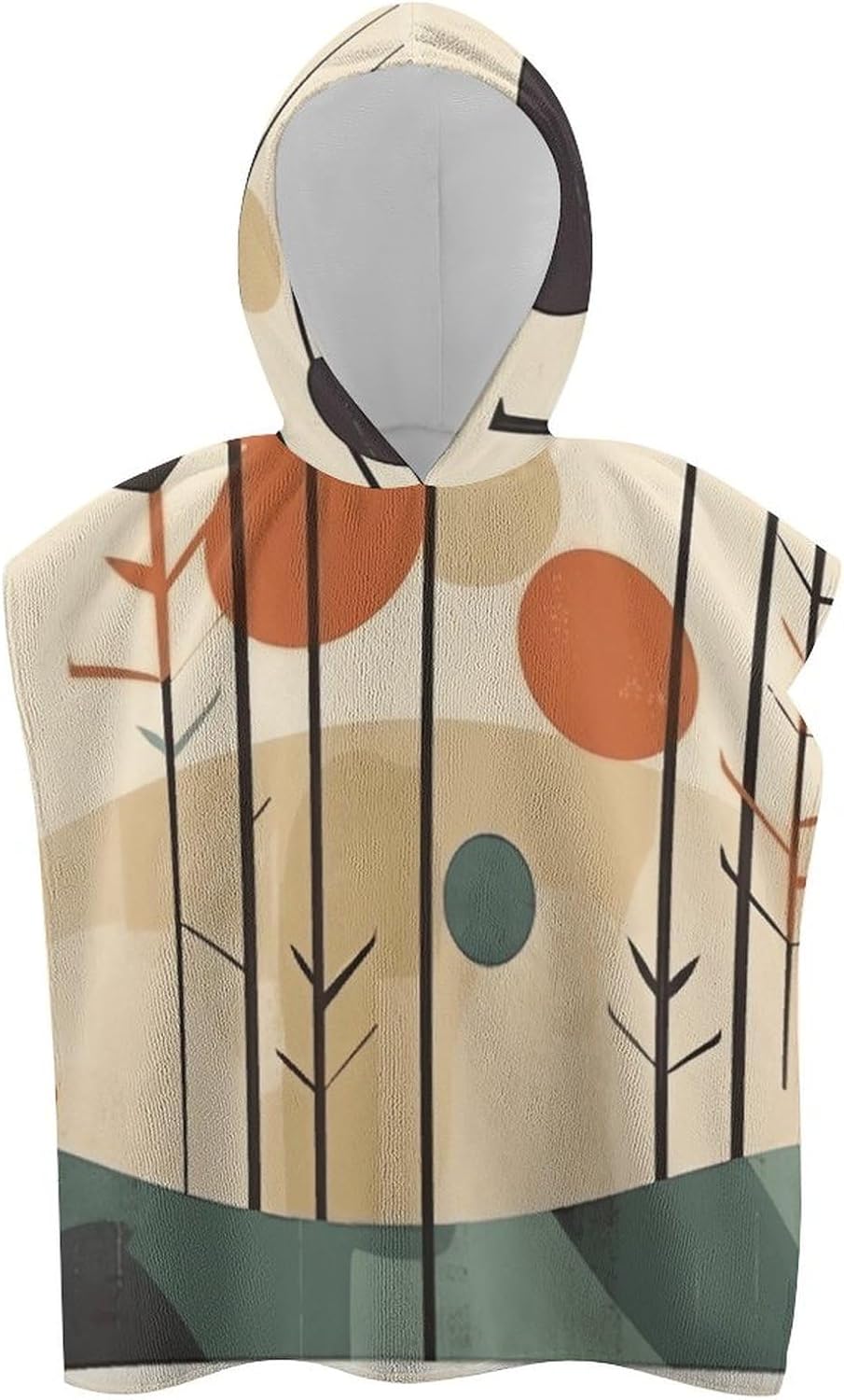 Kids Hooded Bath Towel with Circular Pattern