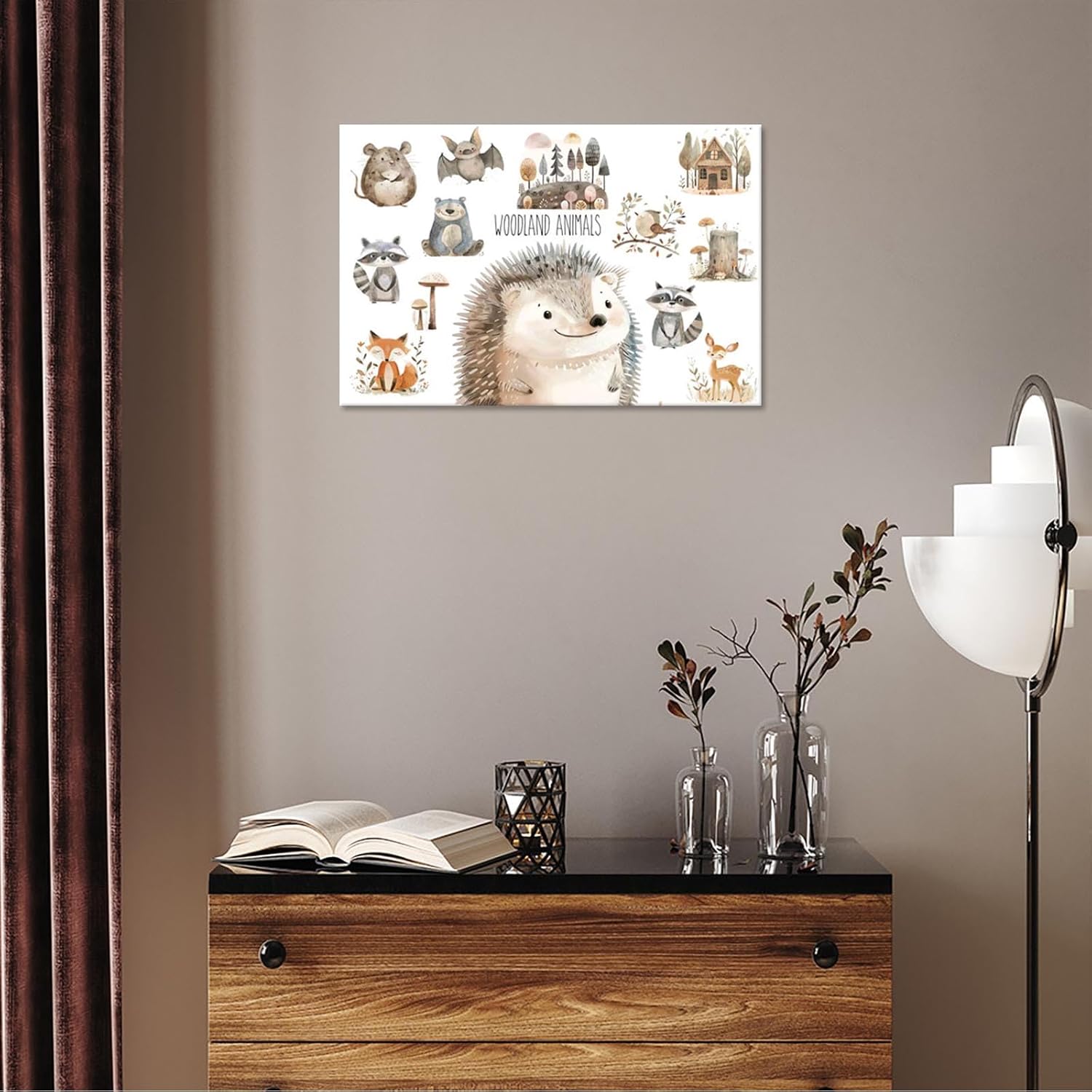 Woodland Animal Education Science Posters Framed 12x16in