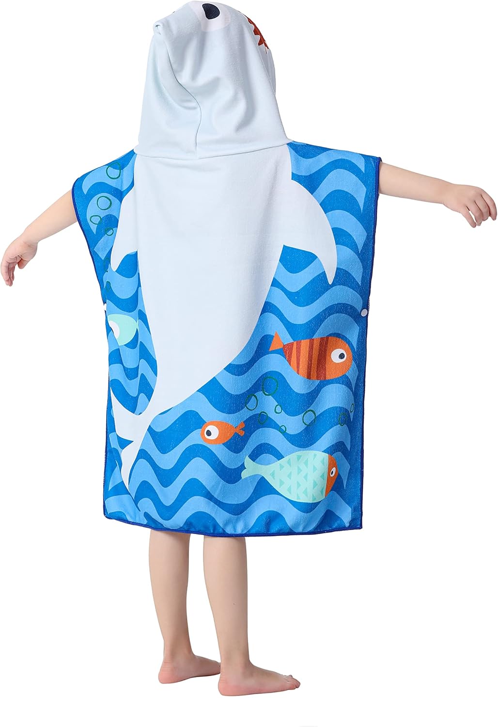 Toddler Bath Beach Towel Poncho with Hood and Snap