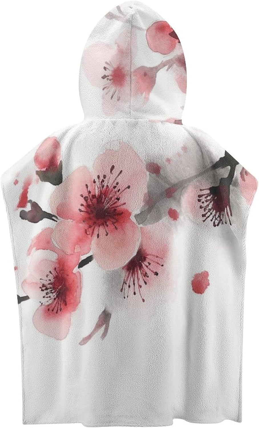 Kids Hooded Bath Towel with Cherry Florals Print