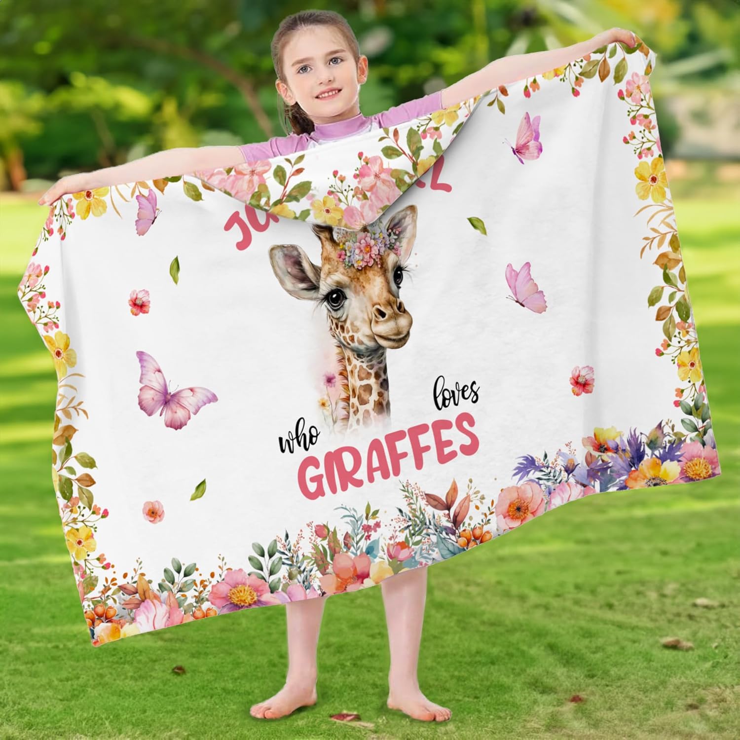 Giraffe Hooded Bath Towels for Girls
