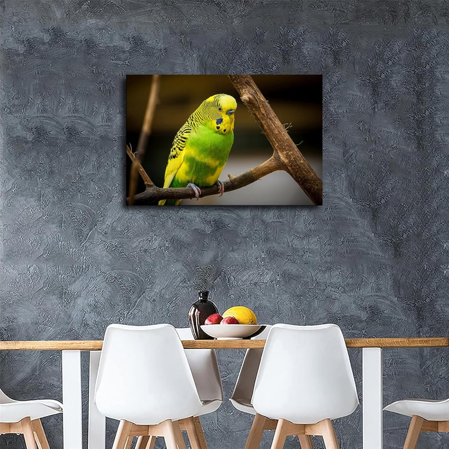 Cute Bird Parakeet Parrot Wall Art Poster Canvas Print Framed 20x30inch