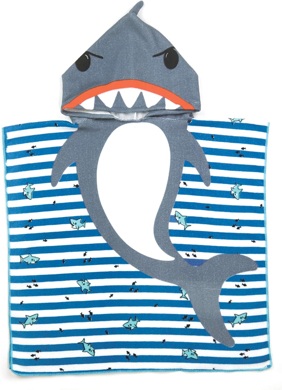 Juice Box Kids Hooded Poncho Terry Towel Shark One Size