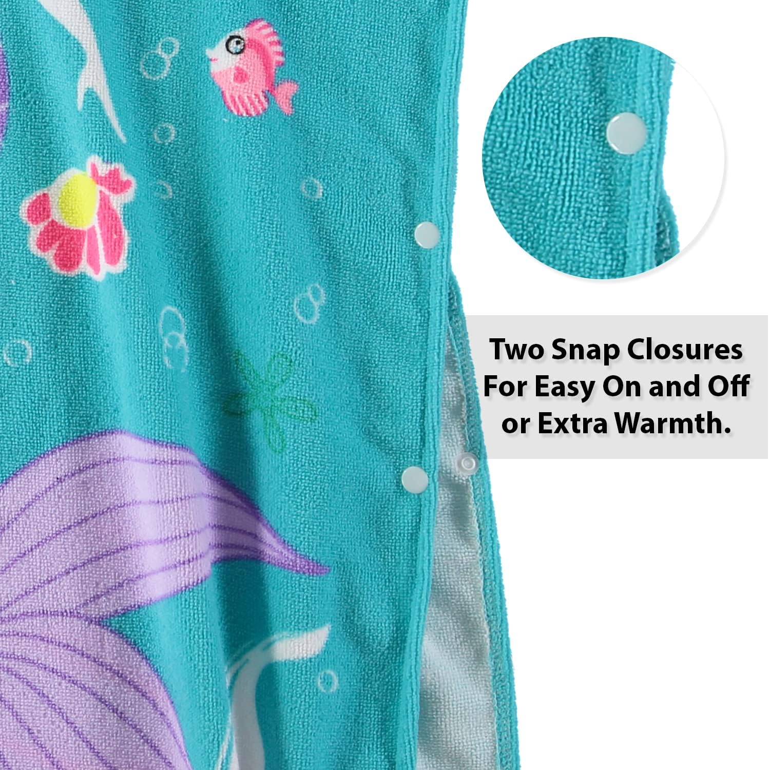 Wippette Mermaid Hooded Beach Towel for Kids 2-3T