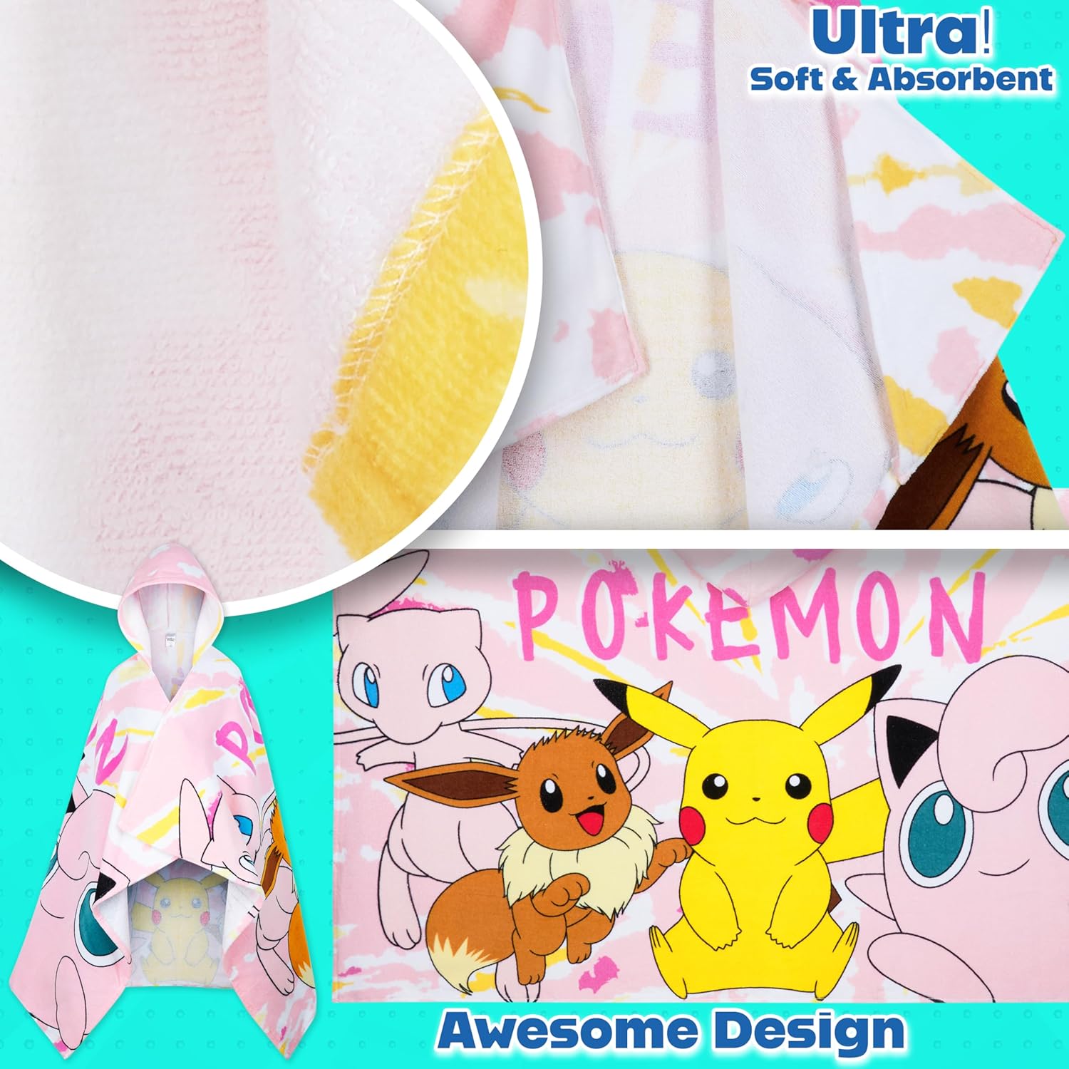 Pokemon Hooded Towel for Kids
