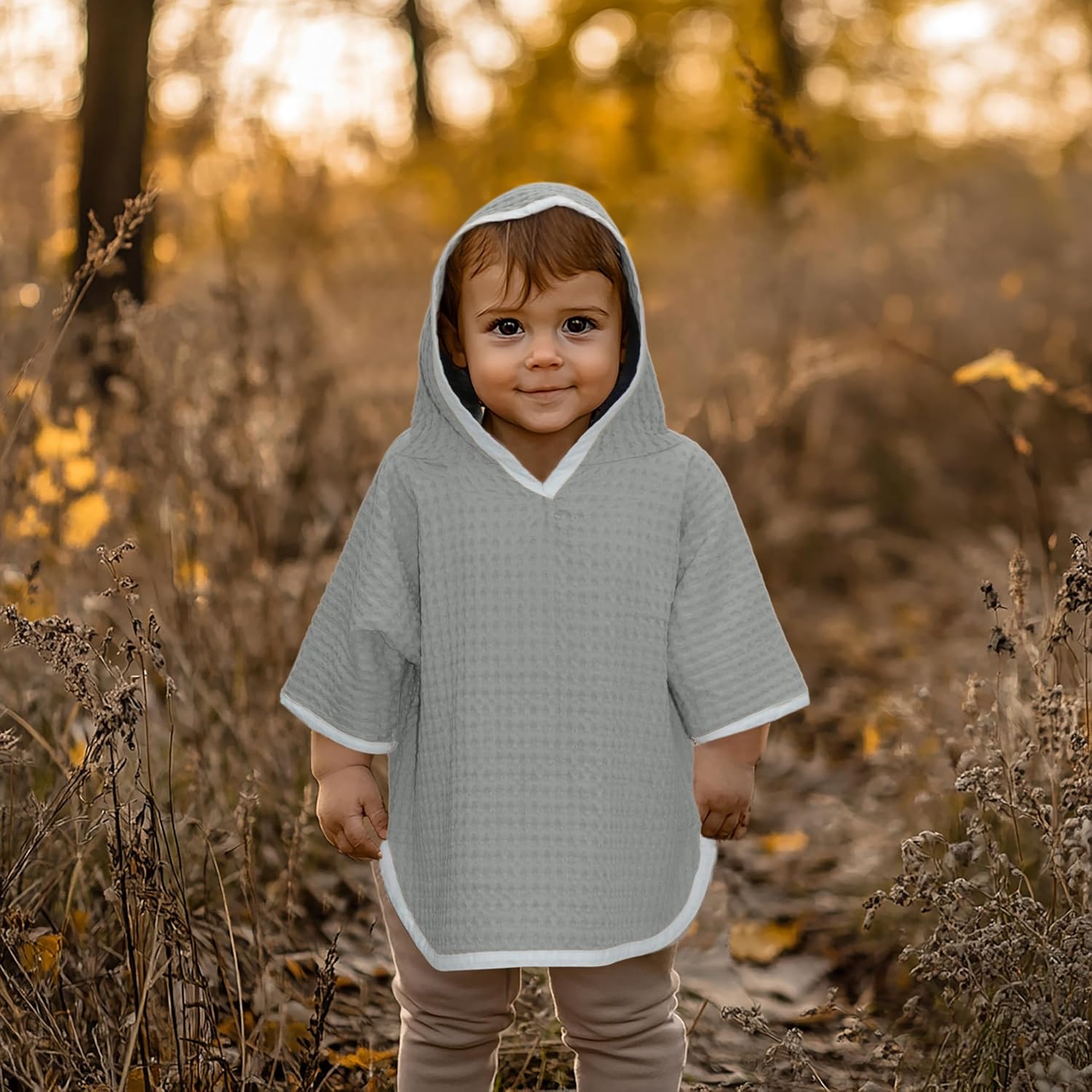 Original Kids Hooded Towel Poncho - 22x30 Grey