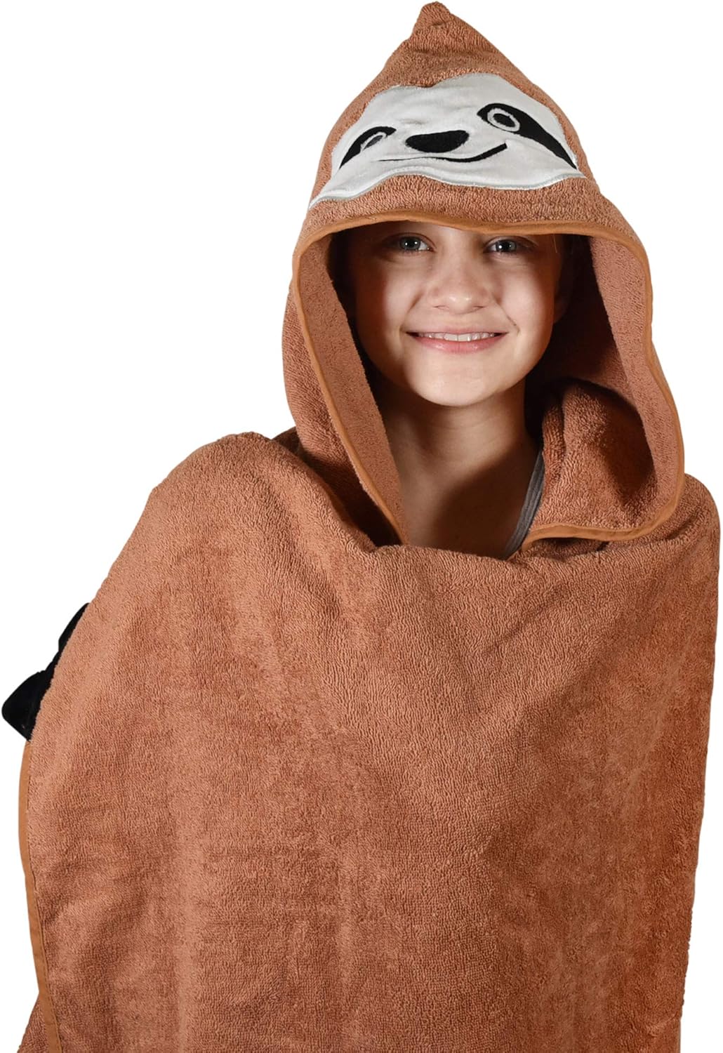 BellaDean Hooded Bath Towel for Big Kids Teens Brown