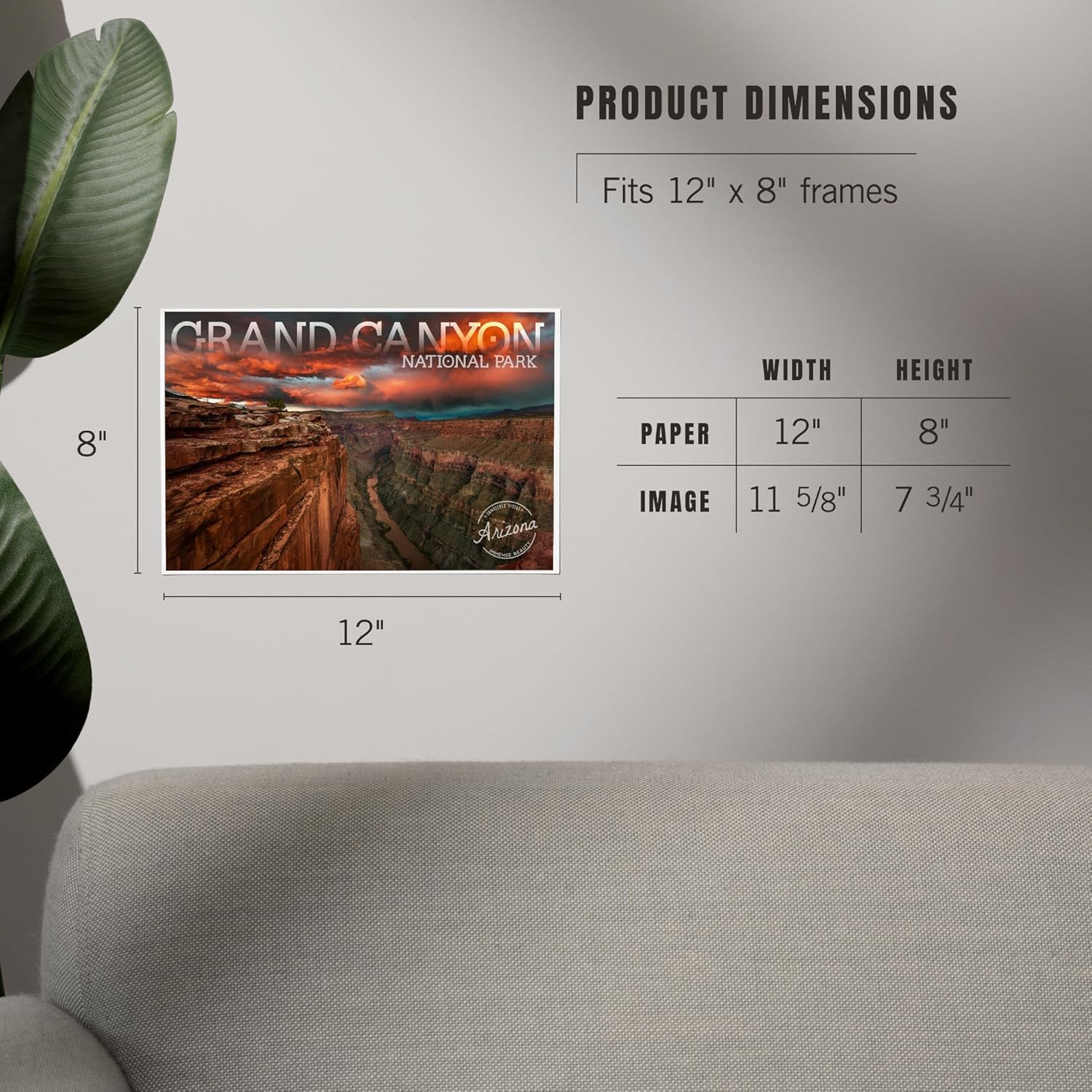 Lantern Press 8x12 Art Print Grand Canyon Red Sky