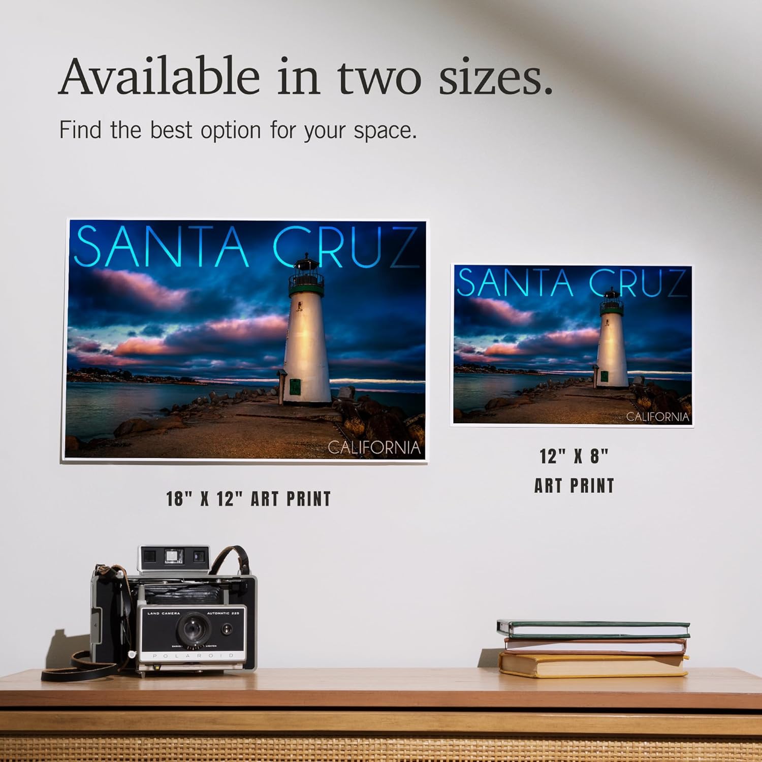 Lantern Press 8x12 Art Print Santa Cruz Lighthouse Night Sky
