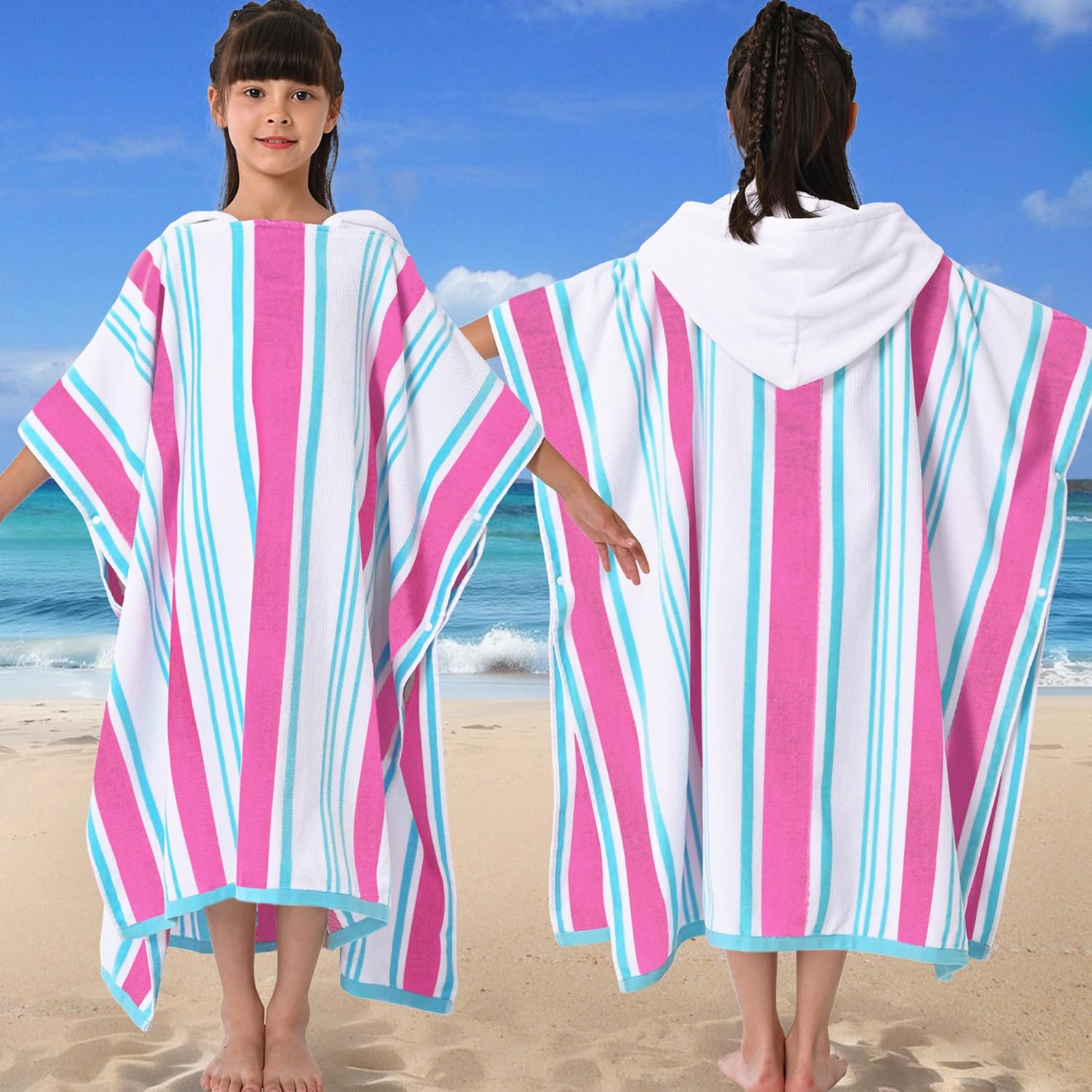 VOOVA MOVAS Hooded Bath Towels for Big Kids 8-16 Years