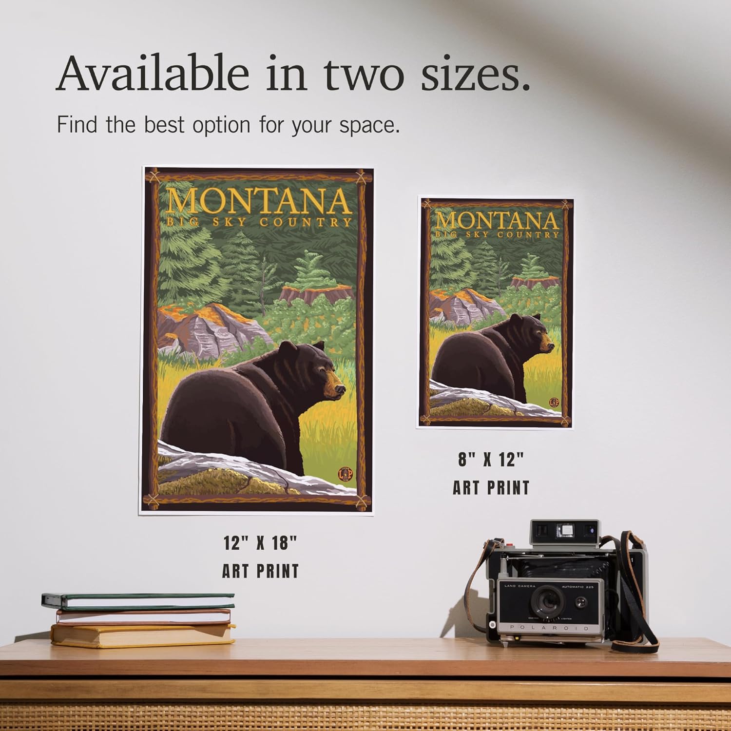 Lantern Press 8x12 Art Print of Montana Bear in Forest