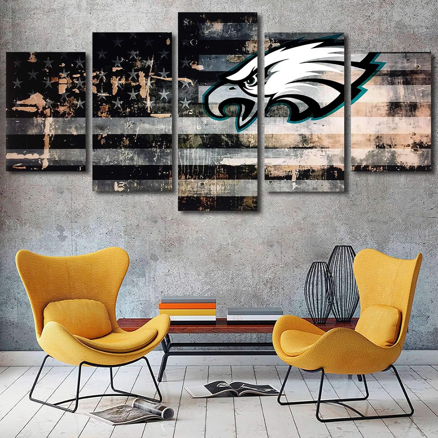 Philadelphia Sports Teams Canvas Wall Art Poster 5 Pieces