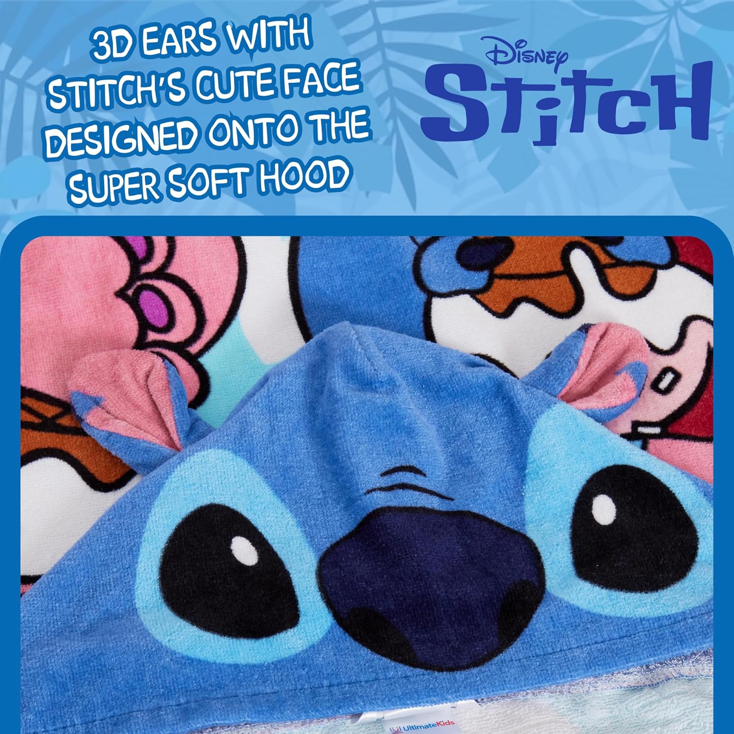Disney Stitch Hooded Towel Poncho for Kids