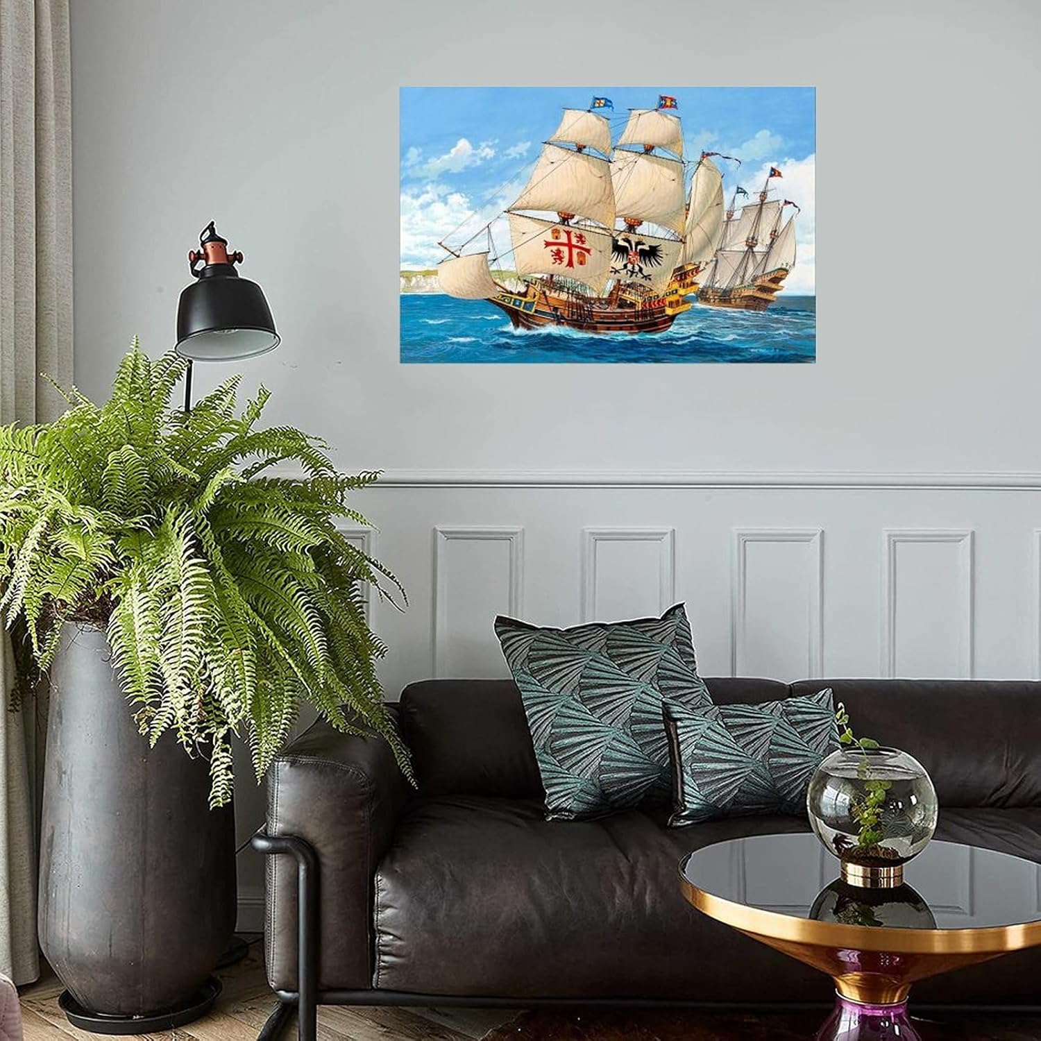 17th Century Spanish Sailing Ship Canvas Poster 30x20in