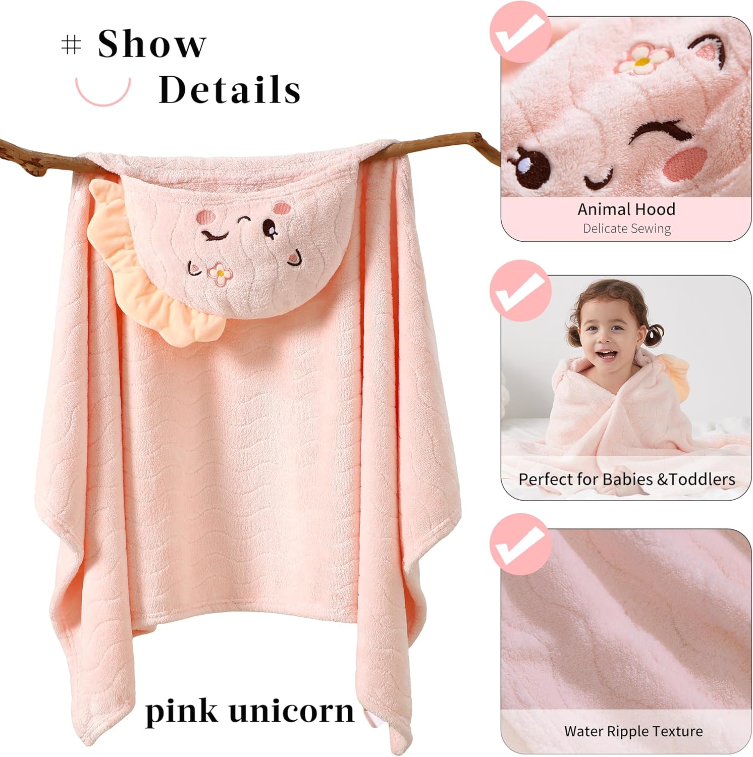 Yaiseiko Hooded Towel for Kids 2 Pack