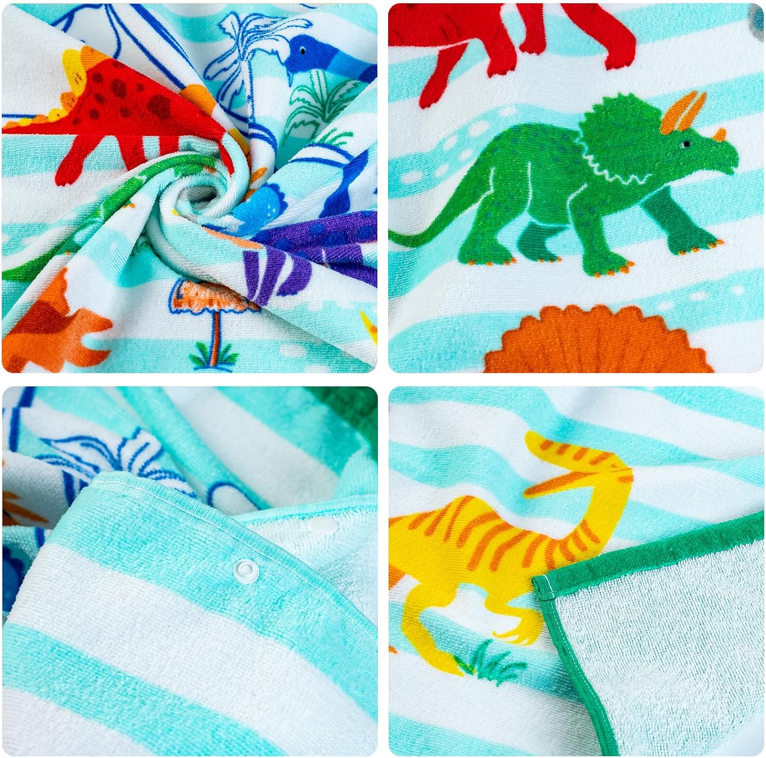 100 Cotton Dinosaur Hooded Towel for Kids