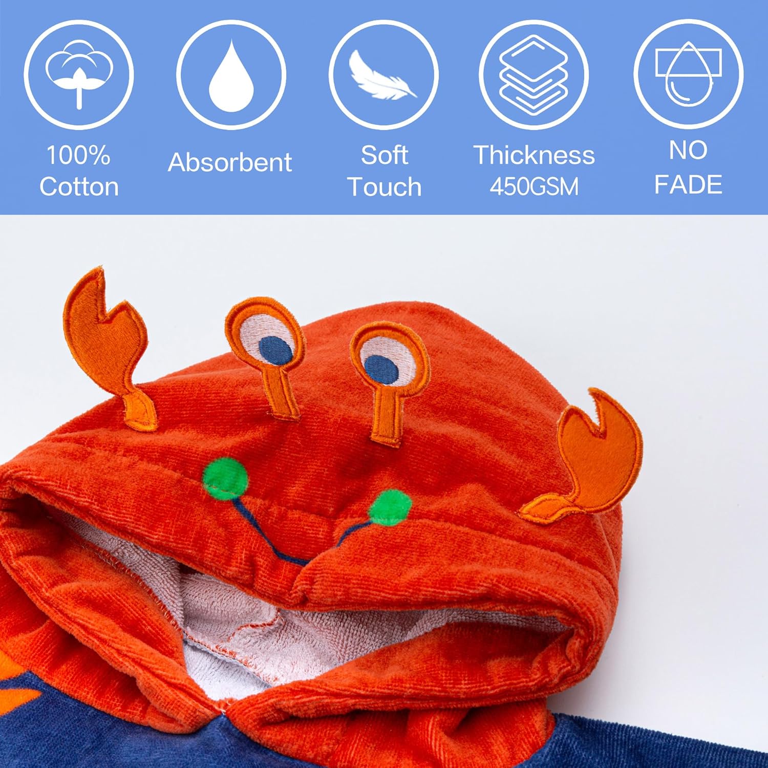VOOVA MOVAS Toddler Bath Towel with Hood
