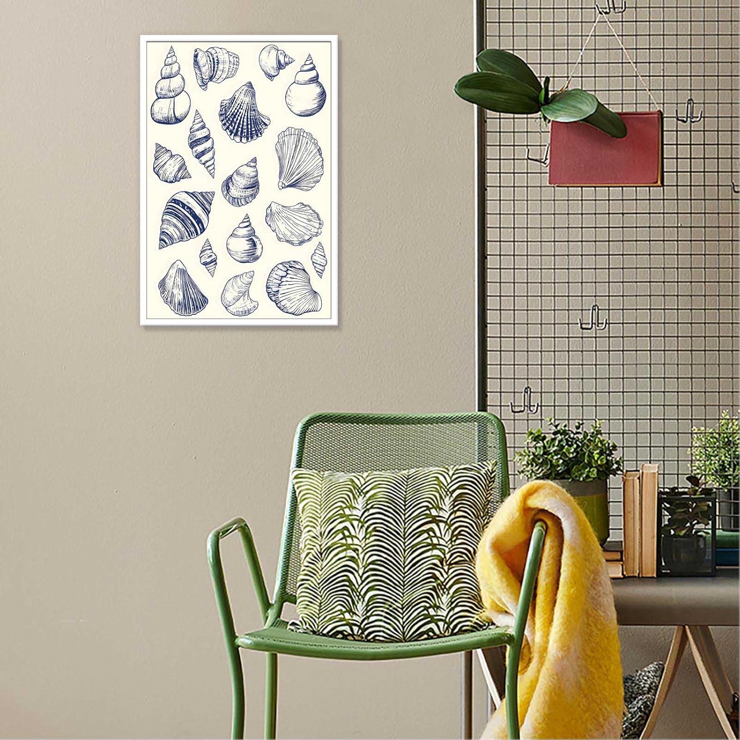 Retro Simple Shell Poster 12x16in Unframed