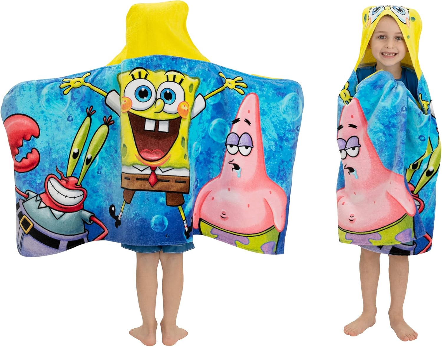 Franco Kids SpongeBob Hooded Bath Towel Wrap
