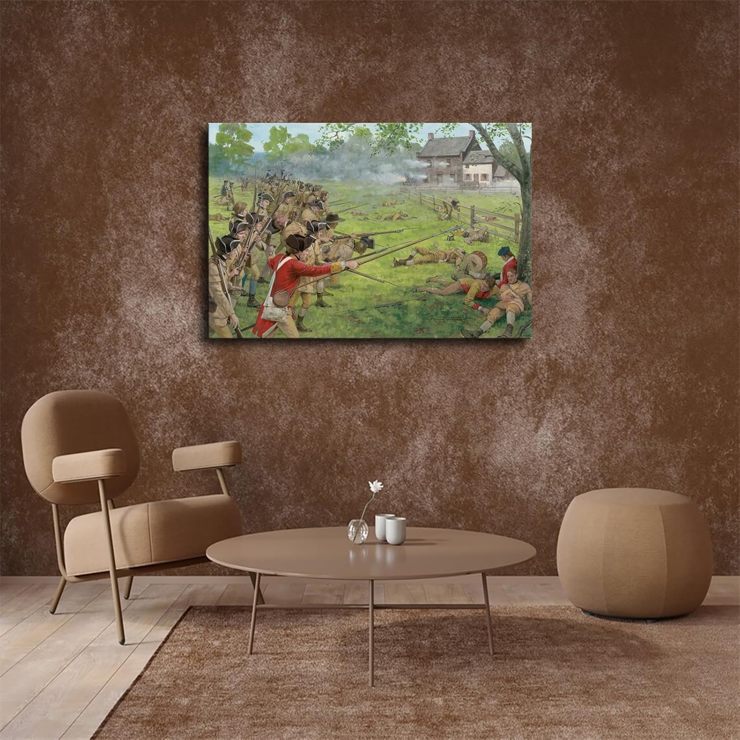 Battle of Lexington American Revolutionary War Poster Canvas Wall Art Print 16x24inch Unframed