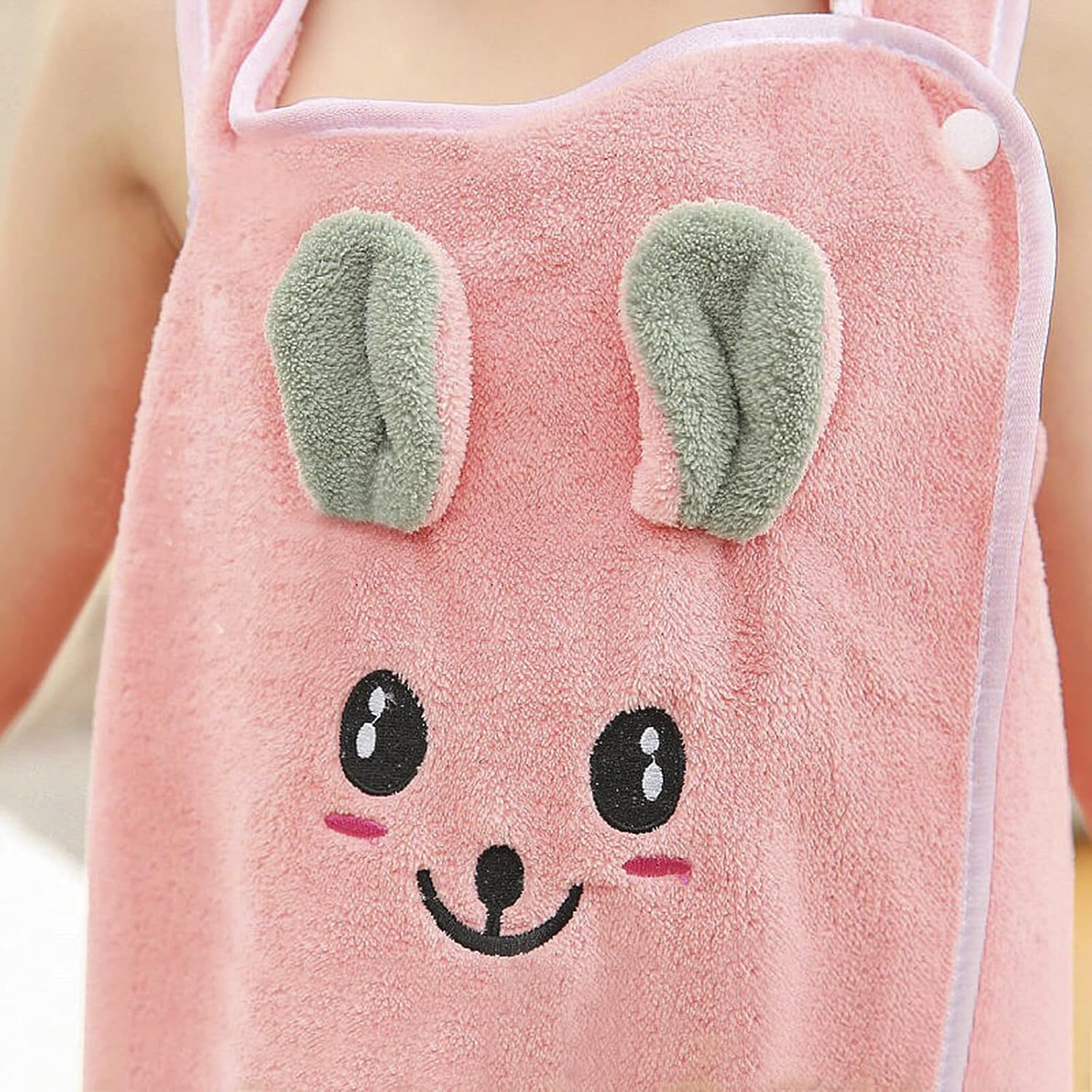 PURFUN Girls Beach Towel Wrap with Cartoon Rabbit